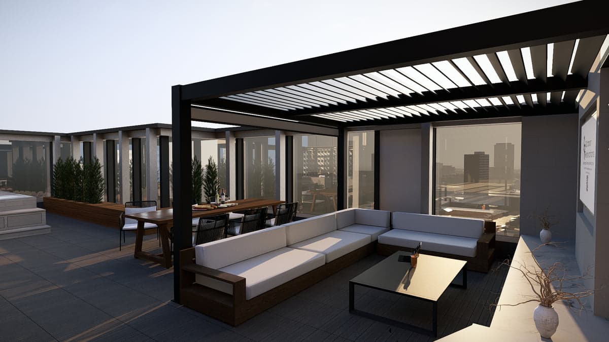 Erwin Residence — modern rooftop pergola design